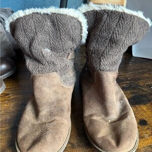 Mad Love Brown Ankle Boots with Fur Trim